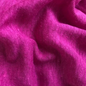 Hemp Jersey Fabric | 100% Hemp | 130g | Sheer Fabric | Cerise Pink | Organic | Tee shirts, Tops and leggings | Sustainable textiles