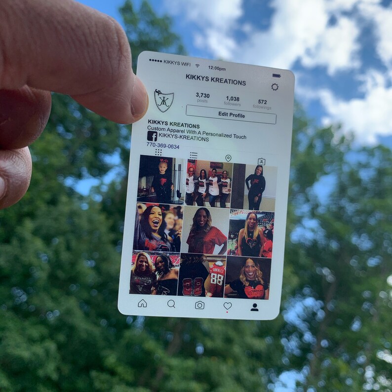 Instagram Transparent Custom Business Cards Etsy