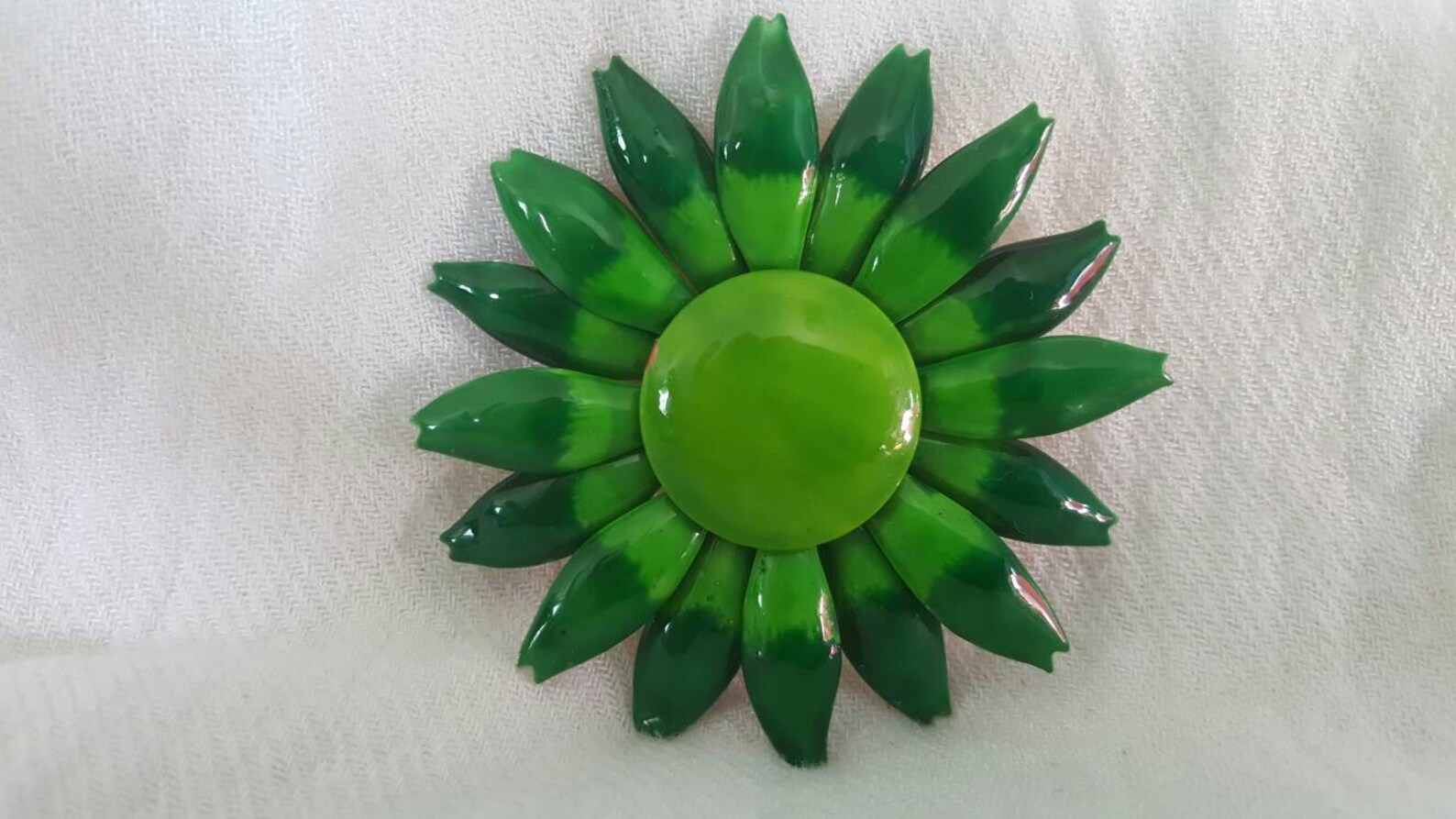 Vintage Green Brooch Green Flower Brooch Vintage Green Etsy