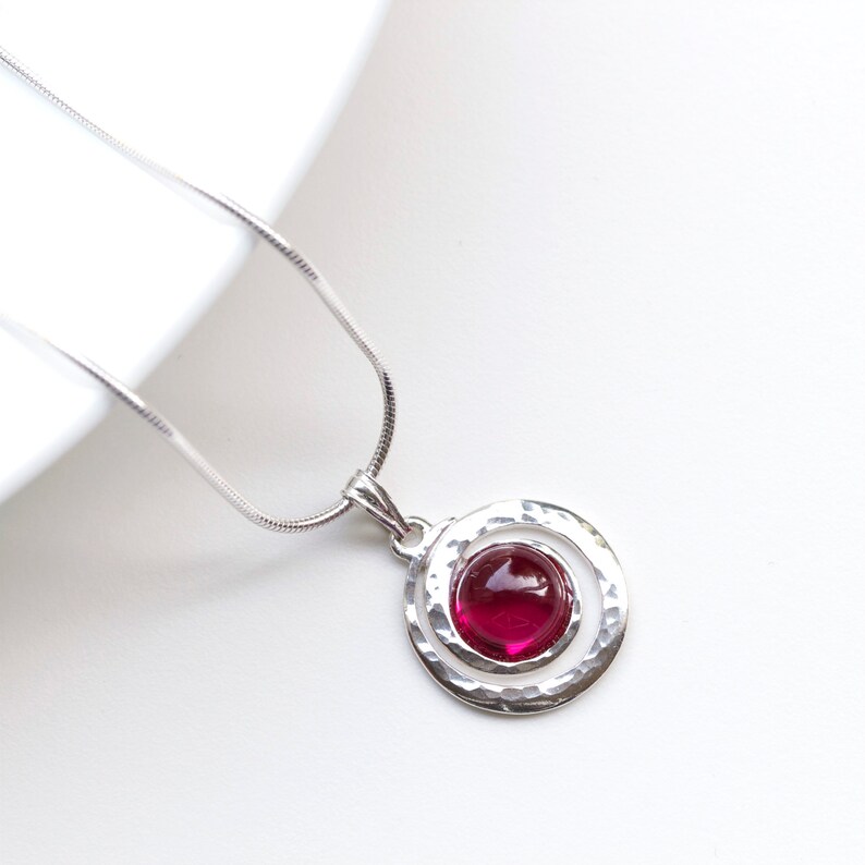 July Birthstone Necklace Ruby Necklace Ruby Jewelry Jewellery Ruby Pendant Ruby 15th 40th Anniversary Gift Ruby Anniversary C46