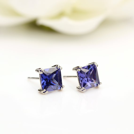Orecchini a perno da donna, con zirconia cubica, per donna, a