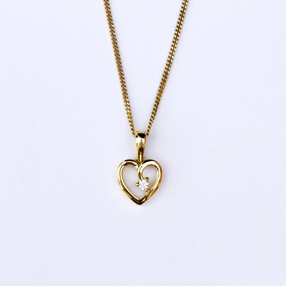 Dainty Diamond Heart Necklace 9ct Yellow Gold - 9ct Yellow Gold Heart Pendant And Chain Dainty Diamond Heart Necklace 9ct Yellow Gold - 9ct Yellow Gold Heart Pendant And Chain