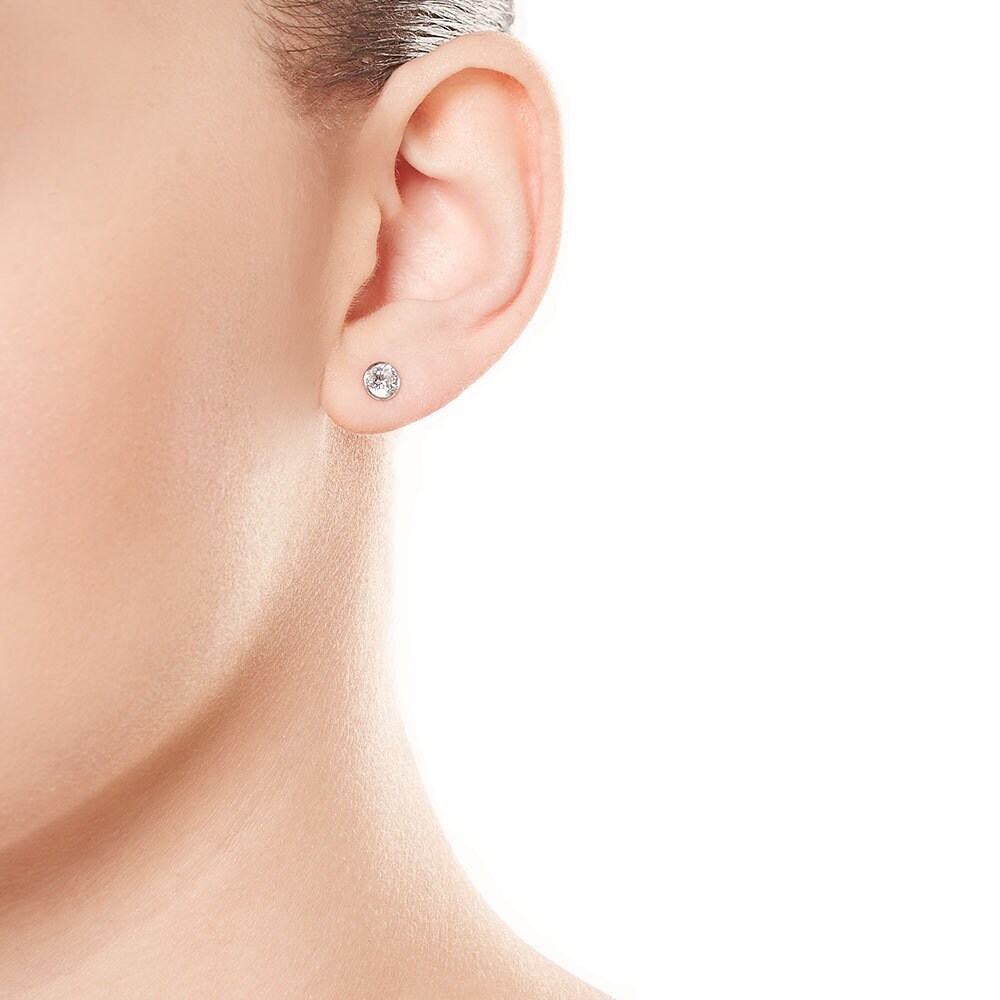 Aeon Orecchini a perno con pietra portafortuna in oro giallo 9 kt e zirconia cubica, panno per la lucidatura incluso, Zirconia cubica, Zirconia cubica Peridoto Acquamarina
