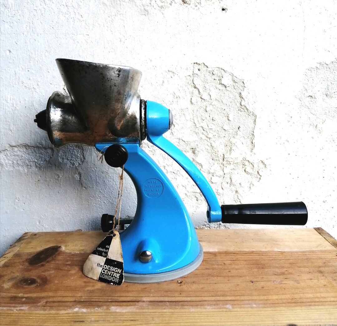 Meat Mincer Vintage Spong 705 Manual Mincer Blue Hand Mincer Etsy