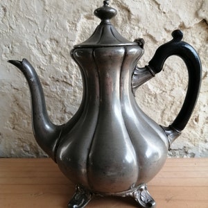Pewter Coffee Pot Antique Coffee Kettle Shaw n Fisher Pewter Coffee Pot Victorian Cottage Kitchen