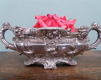 Art Nouveau Centrepiece Antique French Spelter Table Flower Display Jardiniere Art Nouveau Dining Table Vase French Romantic Small Planter