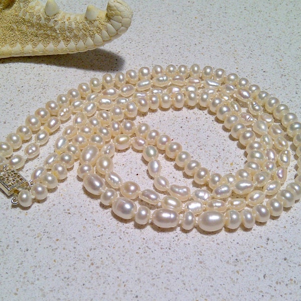 Cream Pearl Necklace Etsy