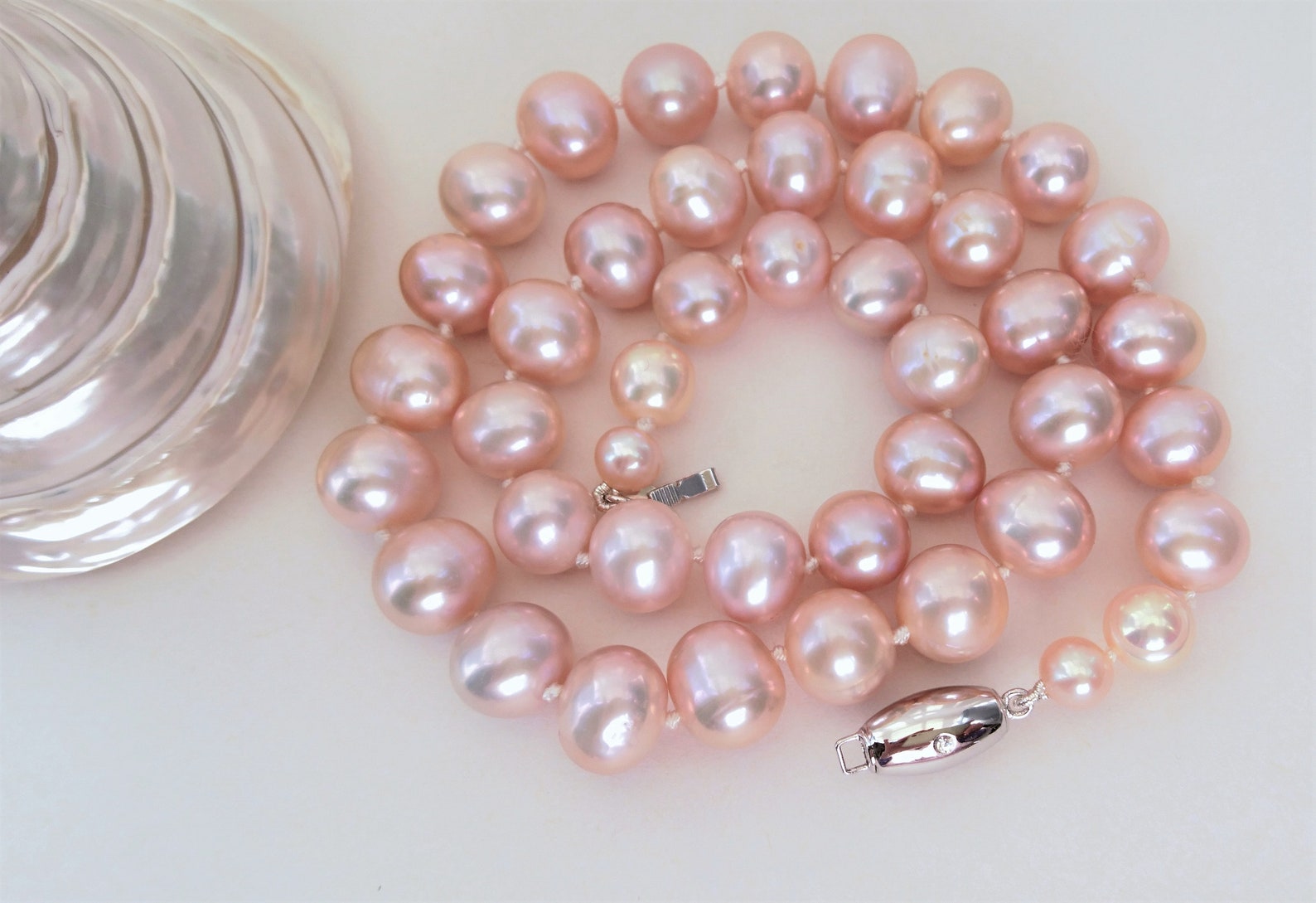 Real Pearl. Pearl Necklace. Pale Pink Freshwater Potato Etsy