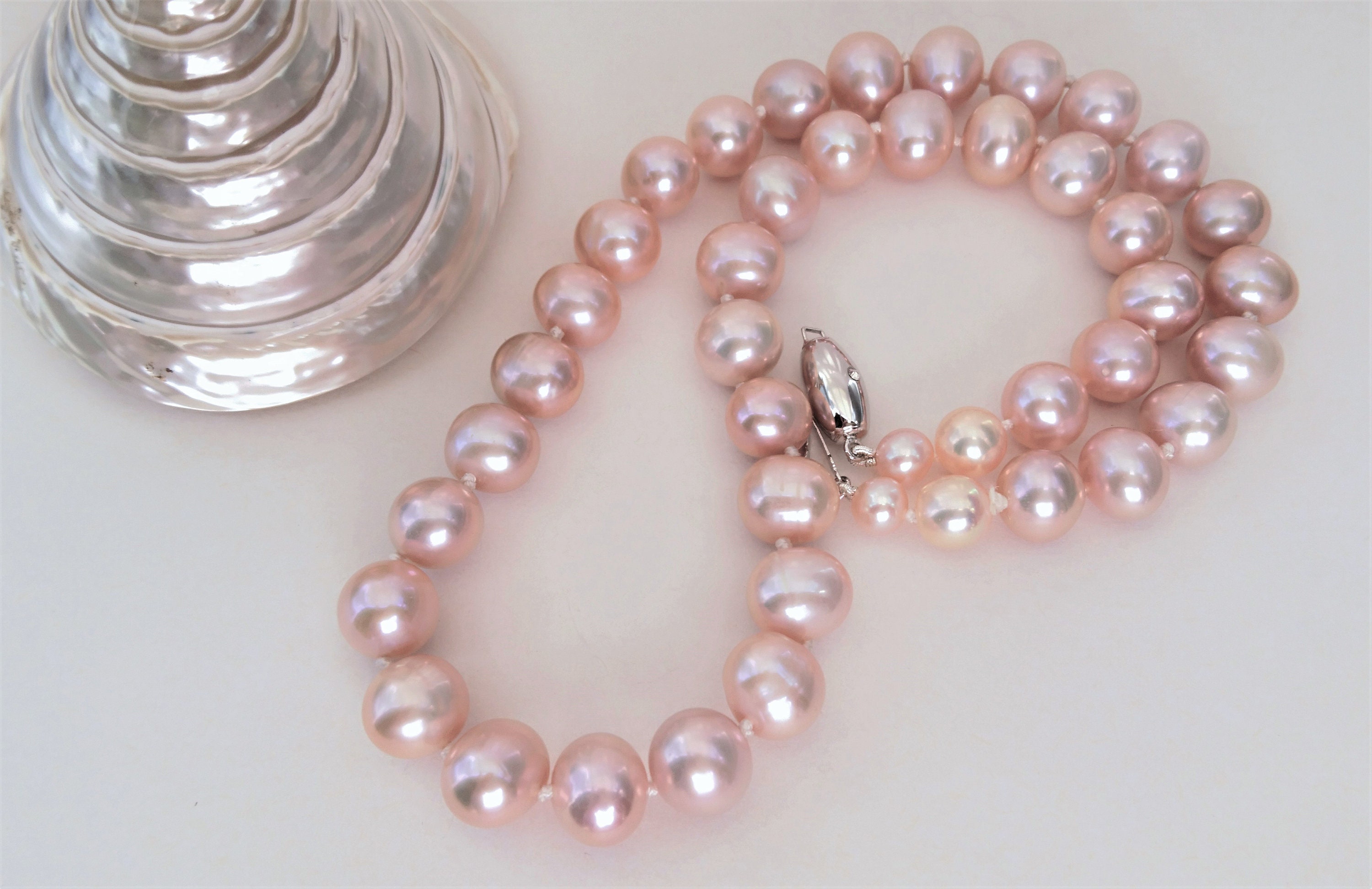 Real Pearl. Pearl Necklace. Pale Pink Freshwater Potato Etsy