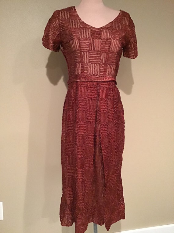 Vintage Ribbon Lace Cocktail Dress/Size Small