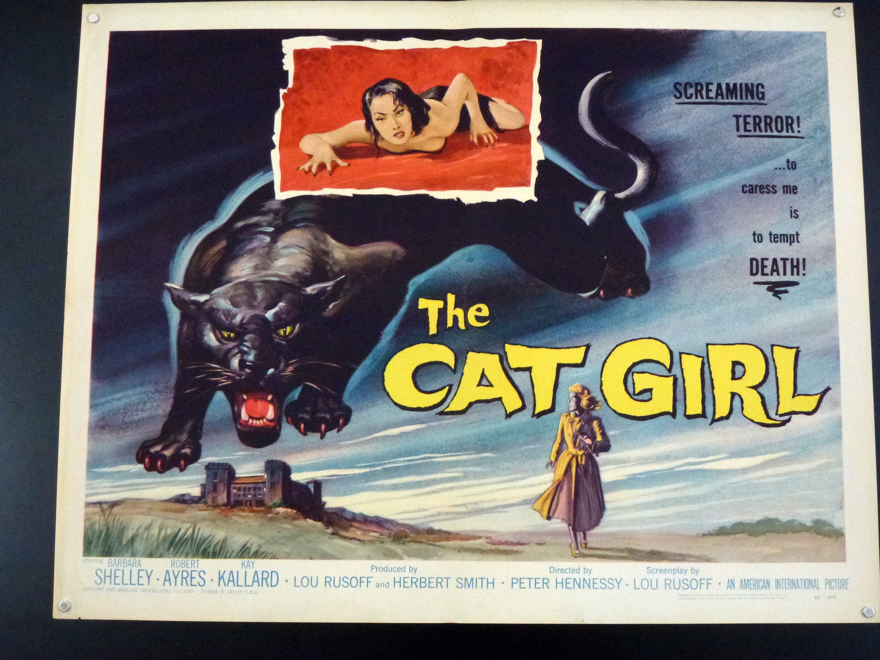 Clearance item.  Original movie poster "The Cat Girl" (American International, 1957), Rolled, Very Fine Half Sheet (22" X 28")