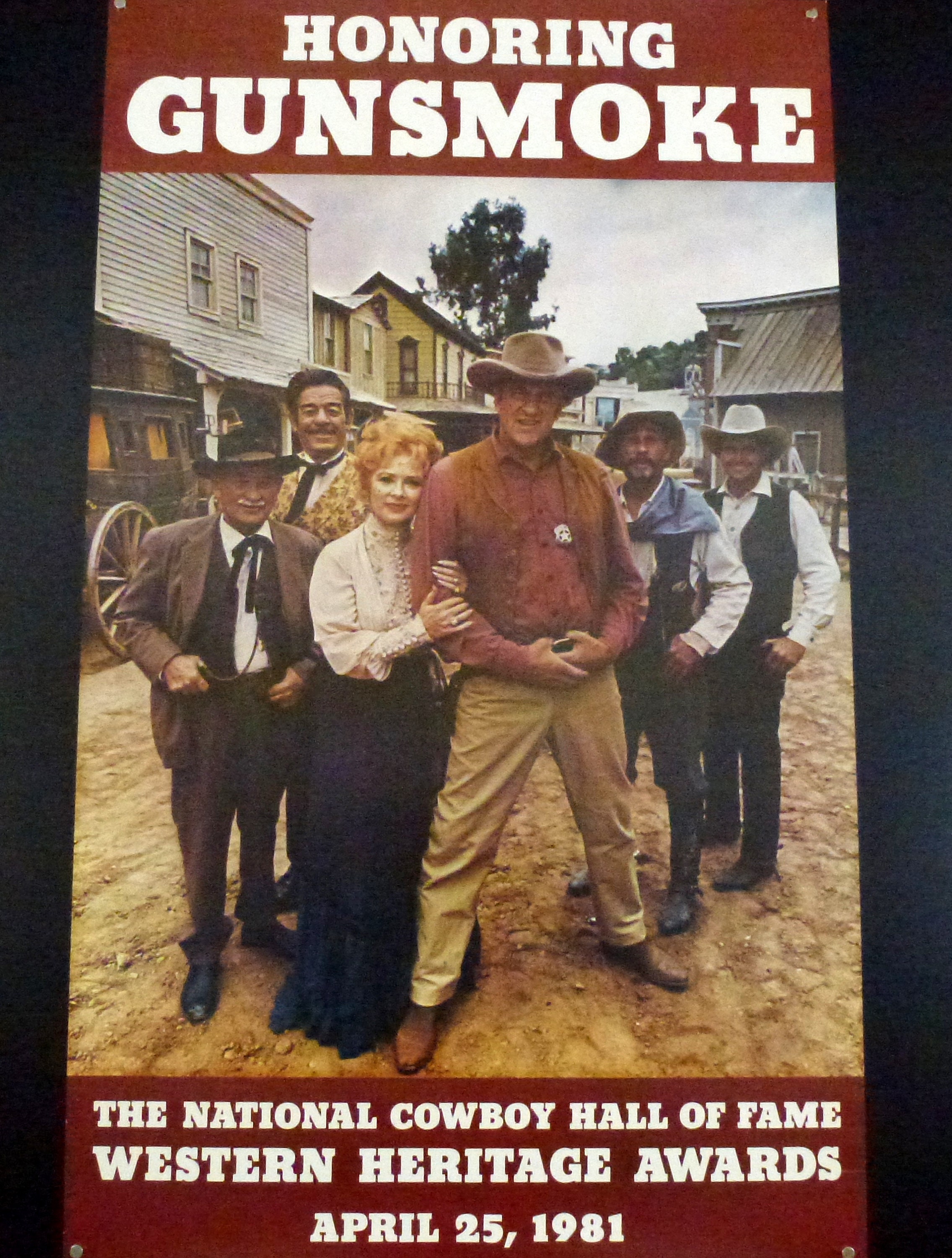 Gunsmoke Movie Memorabilia - Framed 11x14 Three-Photo Collage With Black Lacquered Frame