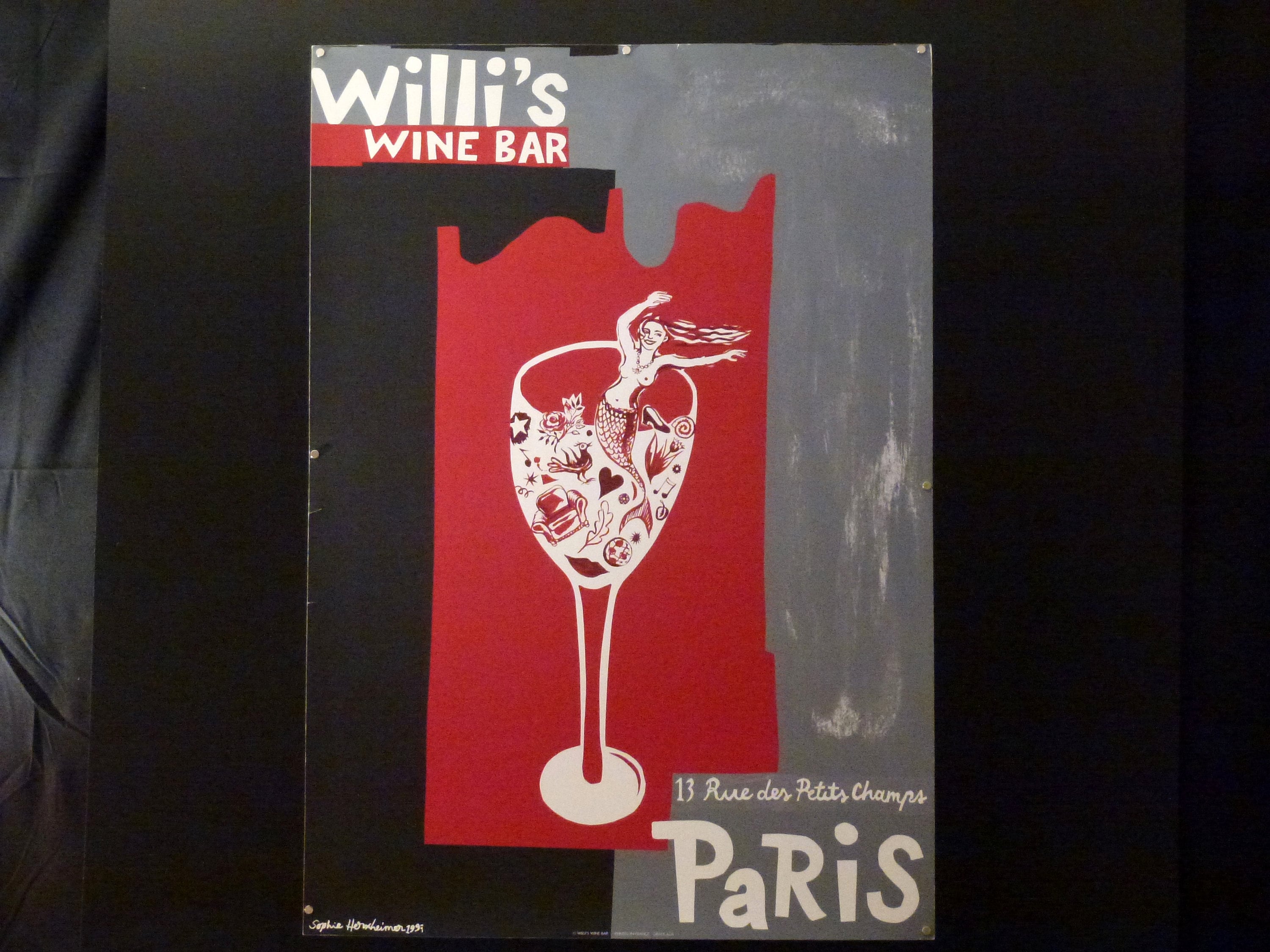 お部屋のインテリアにフランス製リトポスター「Willi’s Wine Bar」 限定10枚】WILLI'S WINE BAR 1985 / フランソワ・ボワロン | POP