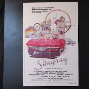 Artículo en liquidación. Cartel original de la película "Stingray" (Embajada AVCO 1978). Plegado, muy buen estado, una hoja (27" X 41")