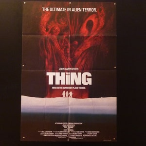 Clearance item. Original British movie poster &quot;The Thing&quot; one sheet, 1982 John Carpenter remake, cool art, the ultimate in alien terror!