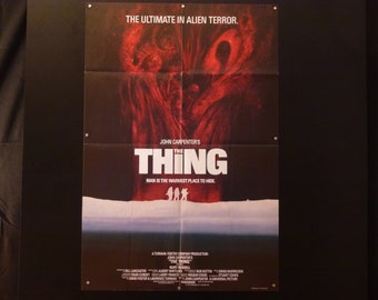 Clearance item. Original British movie poster &quot;The Thing&quot; one sheet, 1982 John Carpenter remake, cool art, the ultimate in alien terror!
