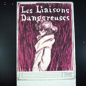 Oryginalny plakat filmowy z wyprzedaży "Les Liaisons Dangereuses" (Niebezpieczne romanse) Jeden arkusz (27" X 41")