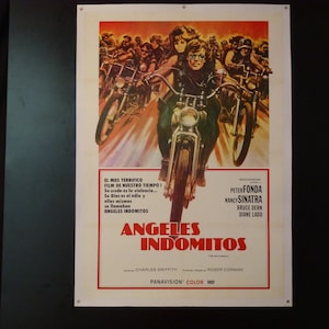 Original movie poster "Angeles Indomitos - Wild Angels" 1966 movie poster, rolled, fine overall , One Sheet 26.25" X 37.75"