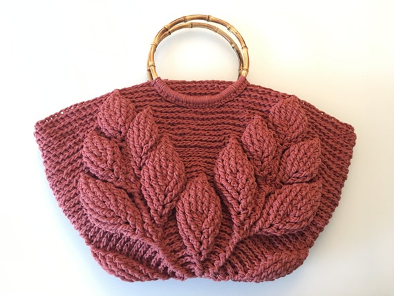 crochet leaf bag