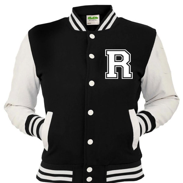 Kids & Adults Personalized Printed Varsity Baseball Jacket Left Breast Letter R