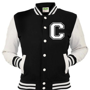 Niños y adultos Chaqueta de béisbol universitaria impresa personalizada Letra C