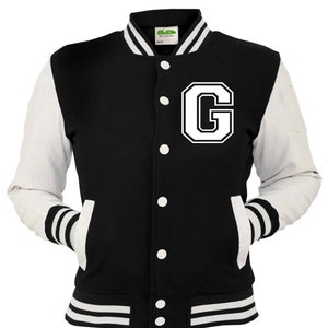 Niños y adultos Chaqueta de béisbol universitaria impresa personalizada Left Breast Letter G