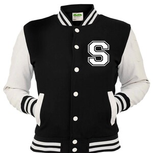 Niños y adultos Chaqueta de béisbol universitaria impresa personalizada Left Breast Letter S