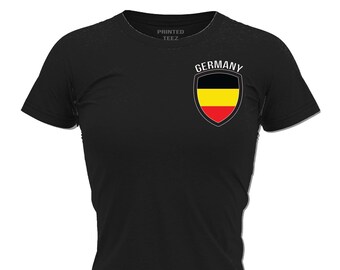 Purple Print House Baby Boys Germany Flag Badge Retro Romper Suit Football Country European 2021 Supporters Gifts for Baby 2020 German Tournament Footy Soccer Top