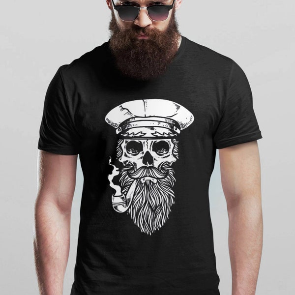 Bone Sailor Pipe Smoking T-Shirt De Comédie Pour Hommes T-Shirt Manly Beard T-Shirts