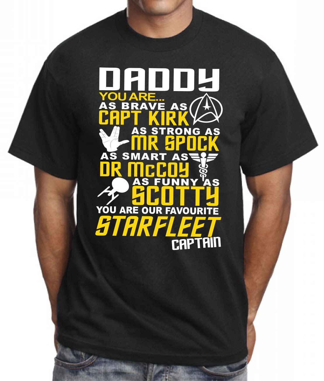 Image of Daddy You Are Our Starfleet Captain - Mens Funny Fathers Day T-Shirt