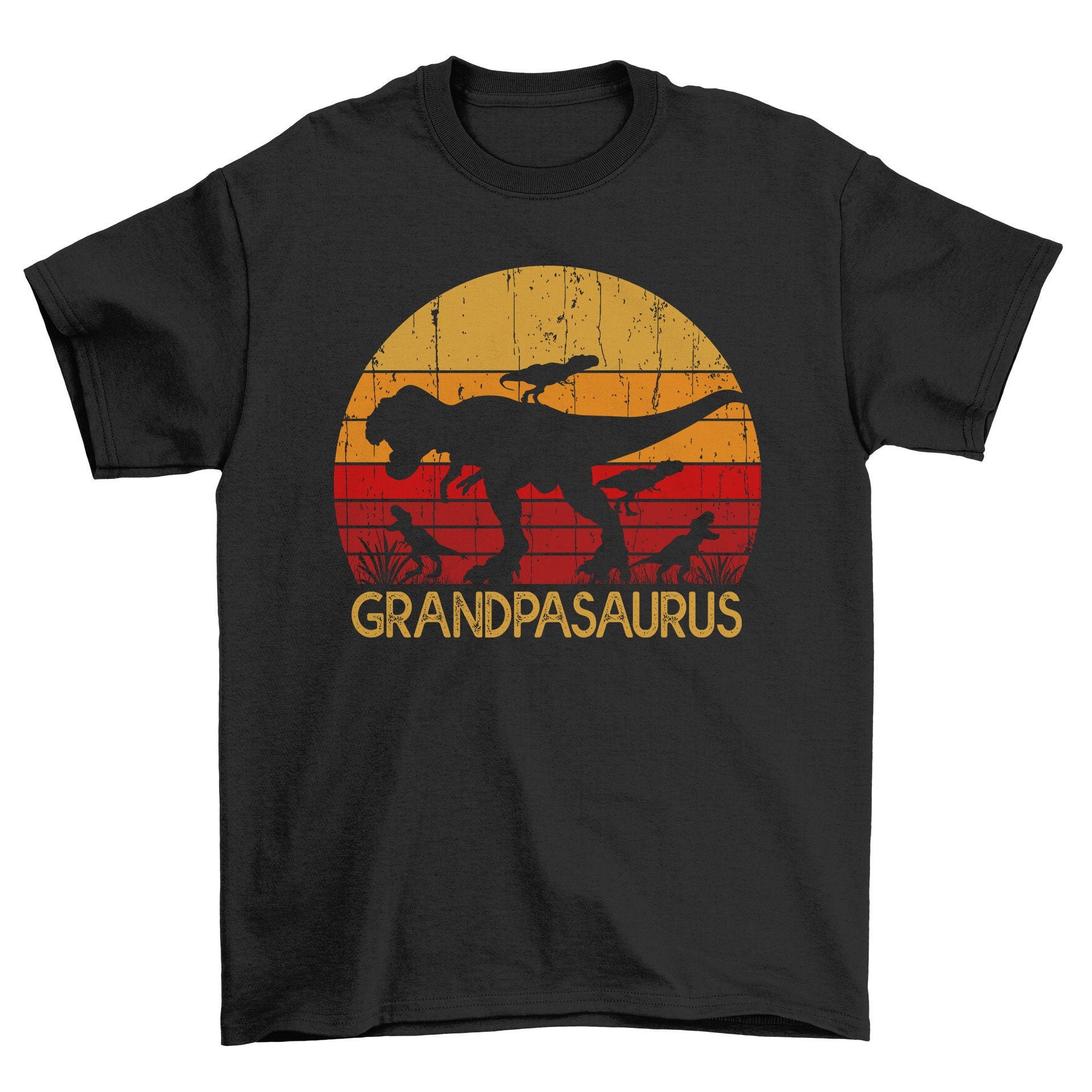 Image of Granpasaurus Sunset Men's T-Shirt Cool Fun Shirt Christmas Gift Present Fathers Day Top