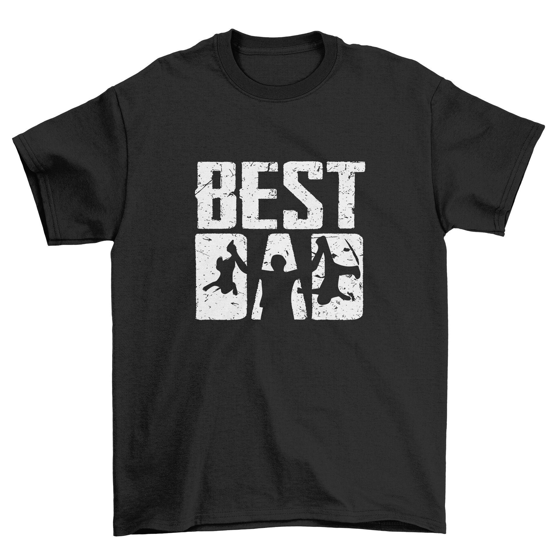 Image of Best Dad Men's T-Shirt Cool Fun Shirt Christmas Gift Present Fathers Day Top