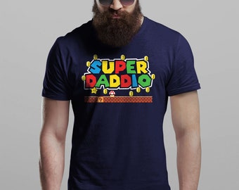 Camiseta del día del padre SUPER DADDIO Gamer Dad Fun Gift Novedad Camisetas