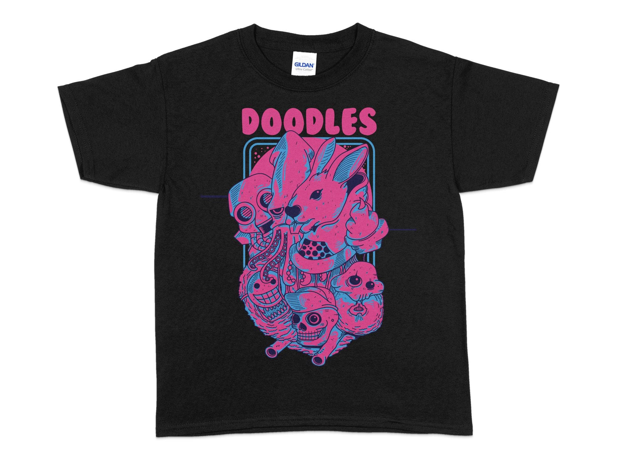 Weird Doodles men's T-shirt | Graphic Novelty Funny printed T-Shirts For Men & Women | Retro Vintage Streetwear Clothing Casual Tee Shirts