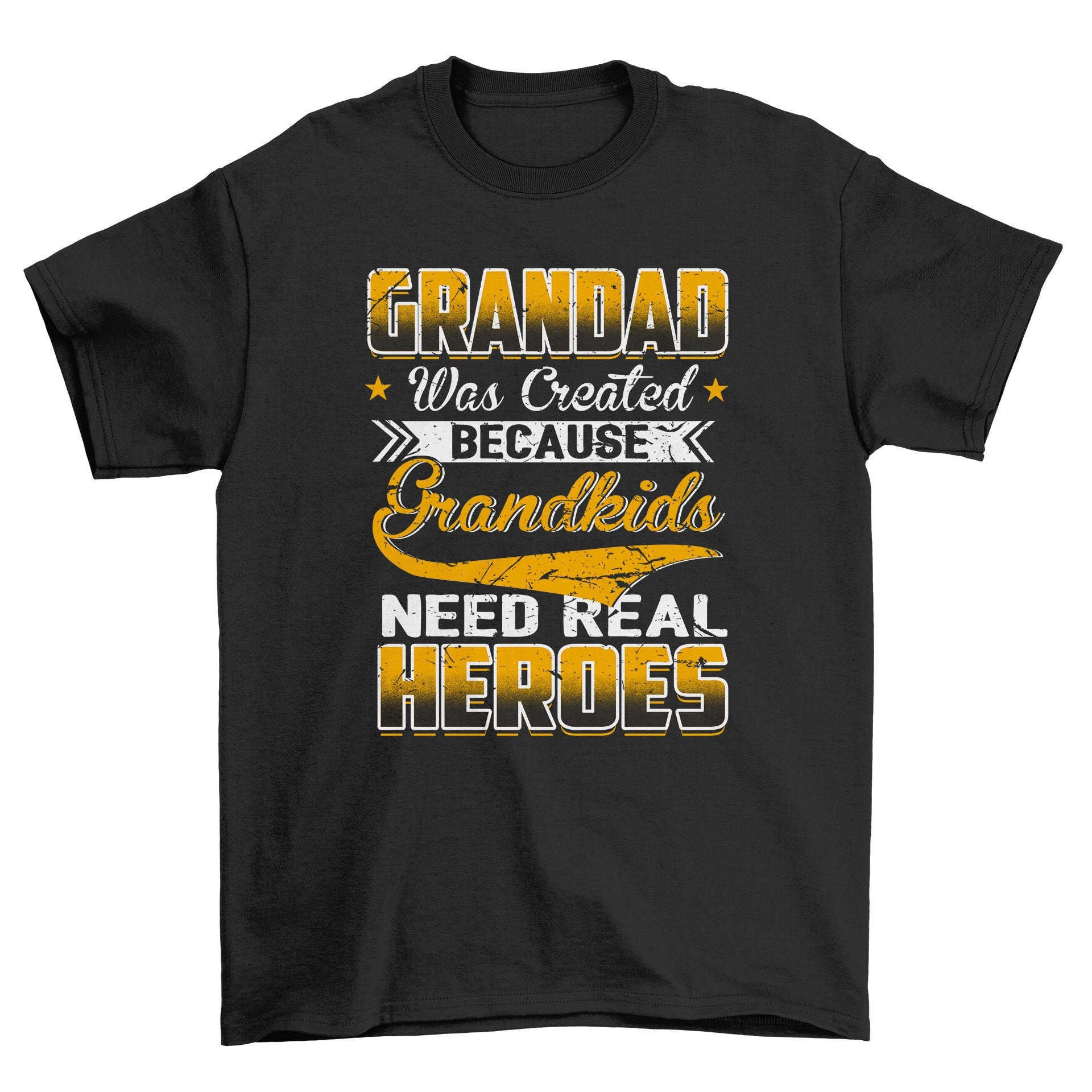 Image of Grandad Real Heroes Men's T-Shirt Cool Fun Shirt Christmas Gift Present Fathers Day Top