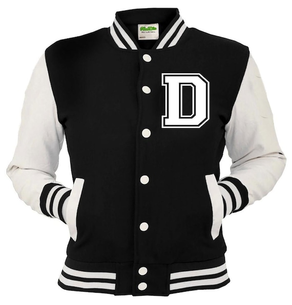 Ninos y adultos Chaqueta de beisbol universitaria impresa personalizada Left Breast Letter D Etsy Mexico
