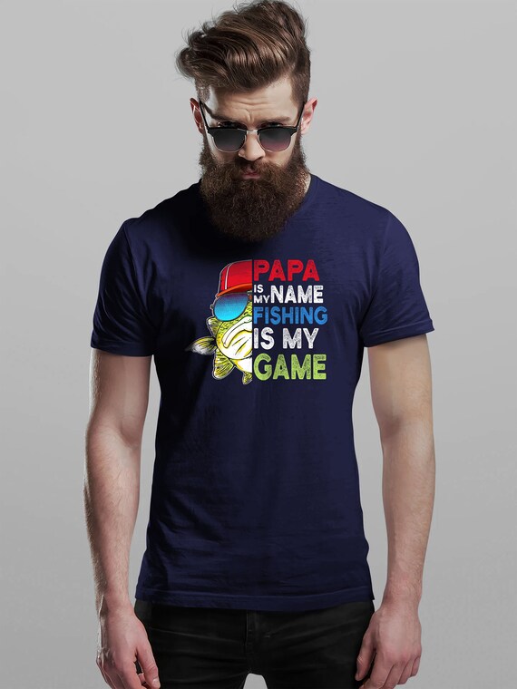 Mens Papa Is My Name Fishing Game T-Shirt Gifts Mens Papa Is My Name Fishing Game T-Shirt Gifts