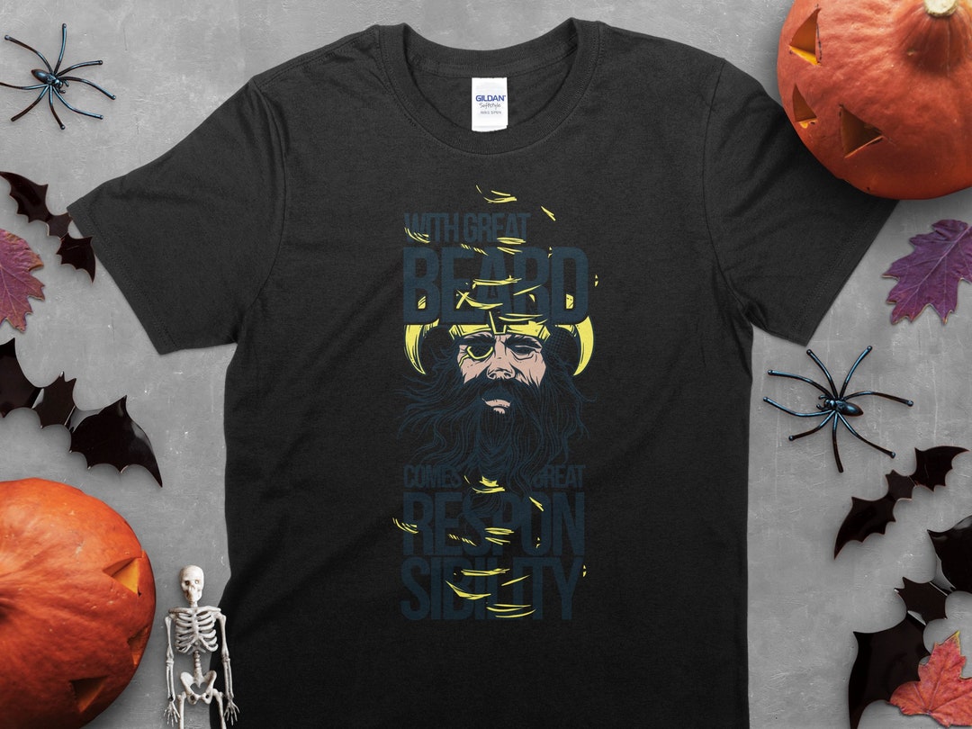 Beard Men's Spooky Shirt Halloween Urban Streetwear Tshirt for Men