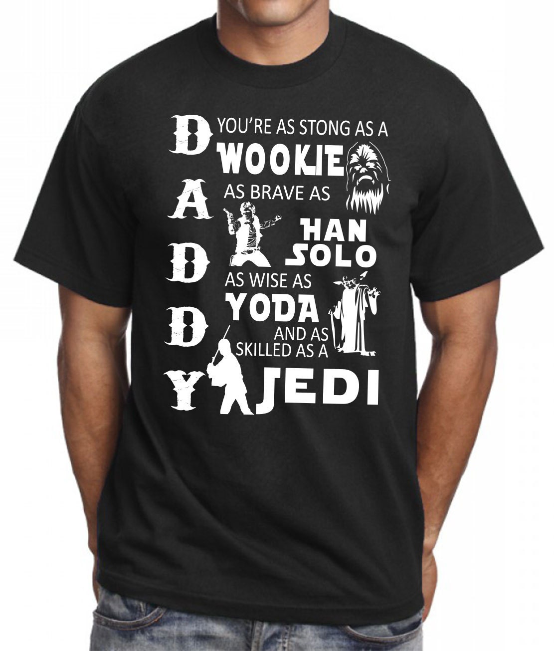 Image of Daddy You Are Our Jedi Knight - Mens Funny Fathers Day T-Shirt