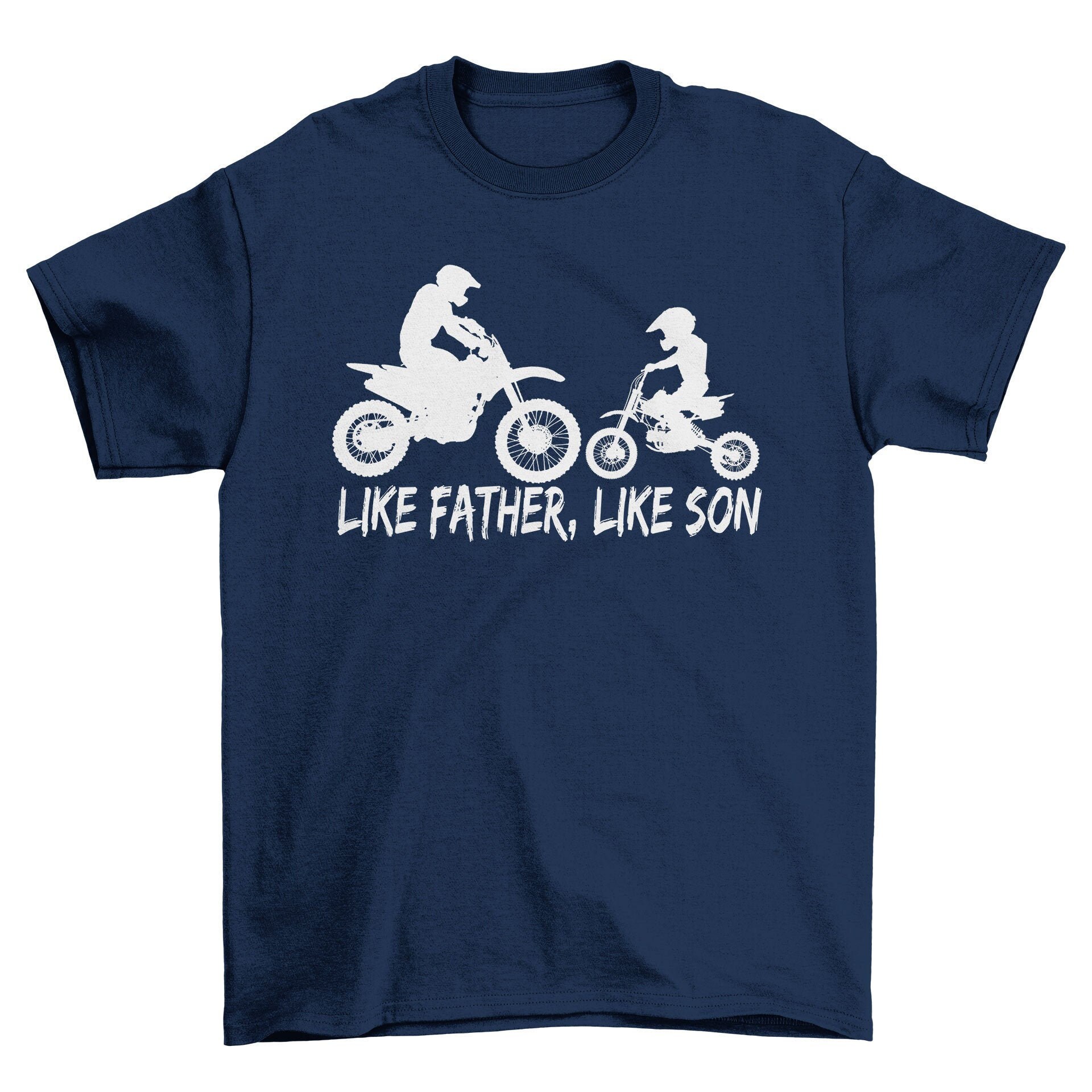 Image of Like Father Son Motorcross Men's T-Shirt Cool Fun Shirt Christmas Gift Present Fathers Day Top