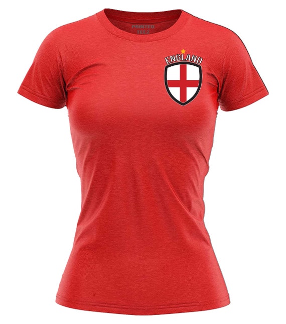 England Football Shirt Women Englands Flag Badge Womens T Etsy