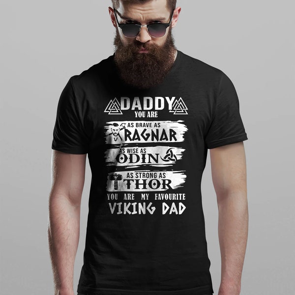 Fathers Day T Shirt VIKING DAD Thor Ragnar Odin Dads Fun Gift Novelty T-Shirts