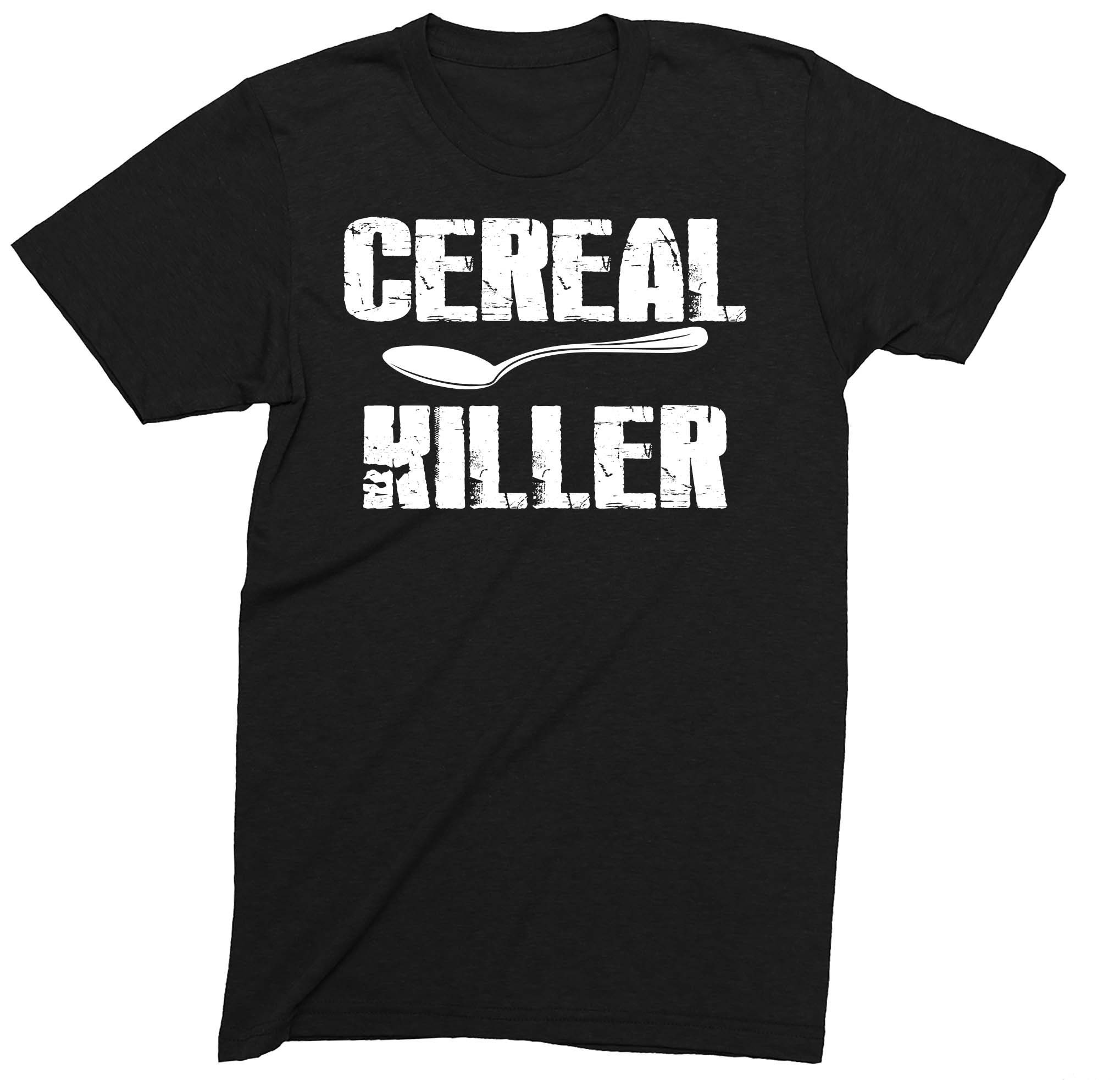 Cereal Killer Spoon Adults Funny T-Shirt Novelty T-Shirts Men's T Shirt Gift