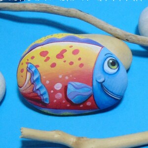 Fish painted rocks | Etsy