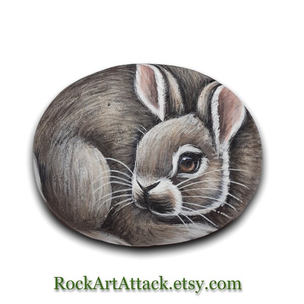 Simple Rabbit Pebbles Paint Painted Pebble - Etsy