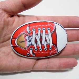 Red Sneaker Shoe Painted on A Small Stone! is Painted With High Quality ...