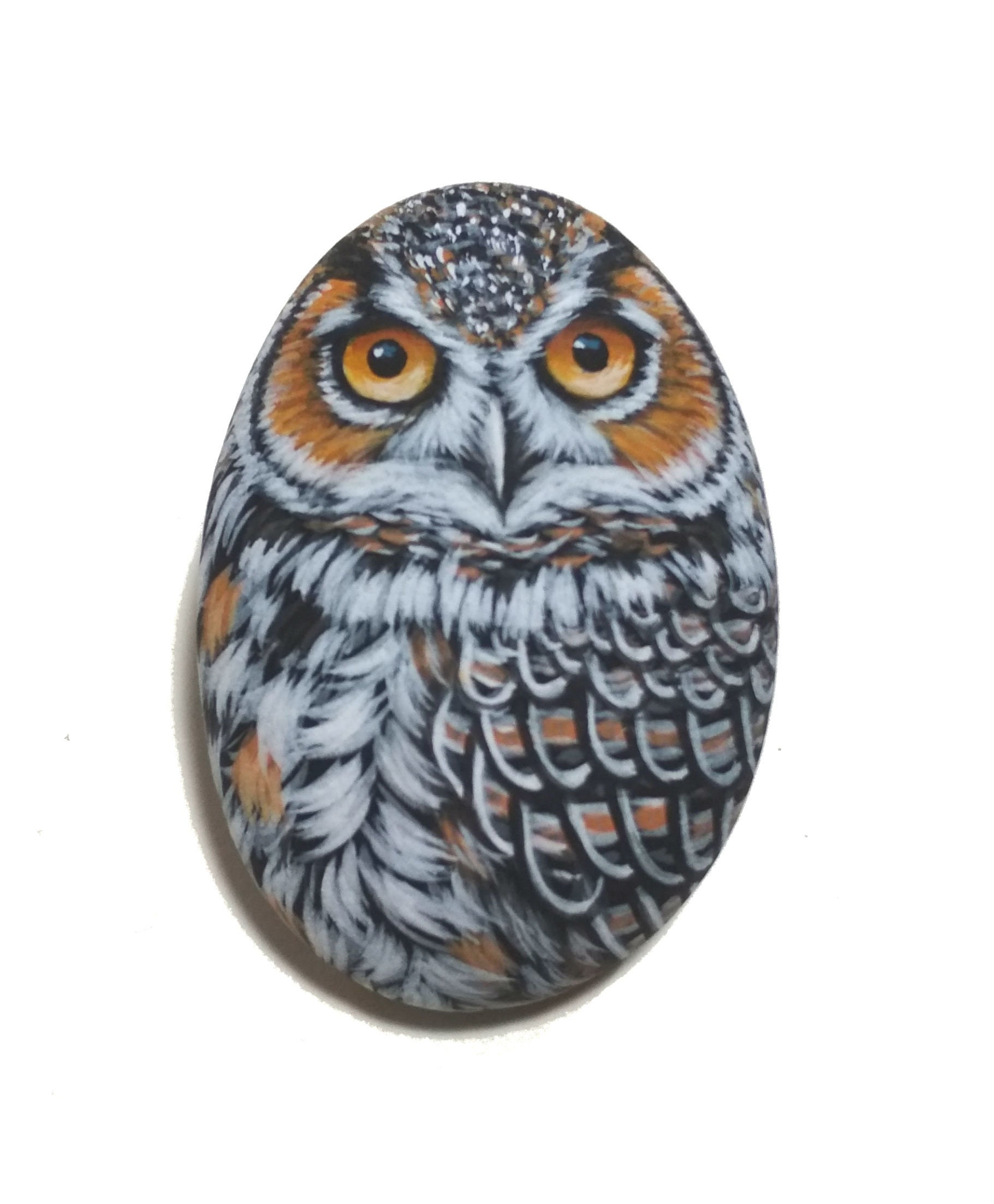 Owls at dusk hand painted on natural stone,acrylic stone painting