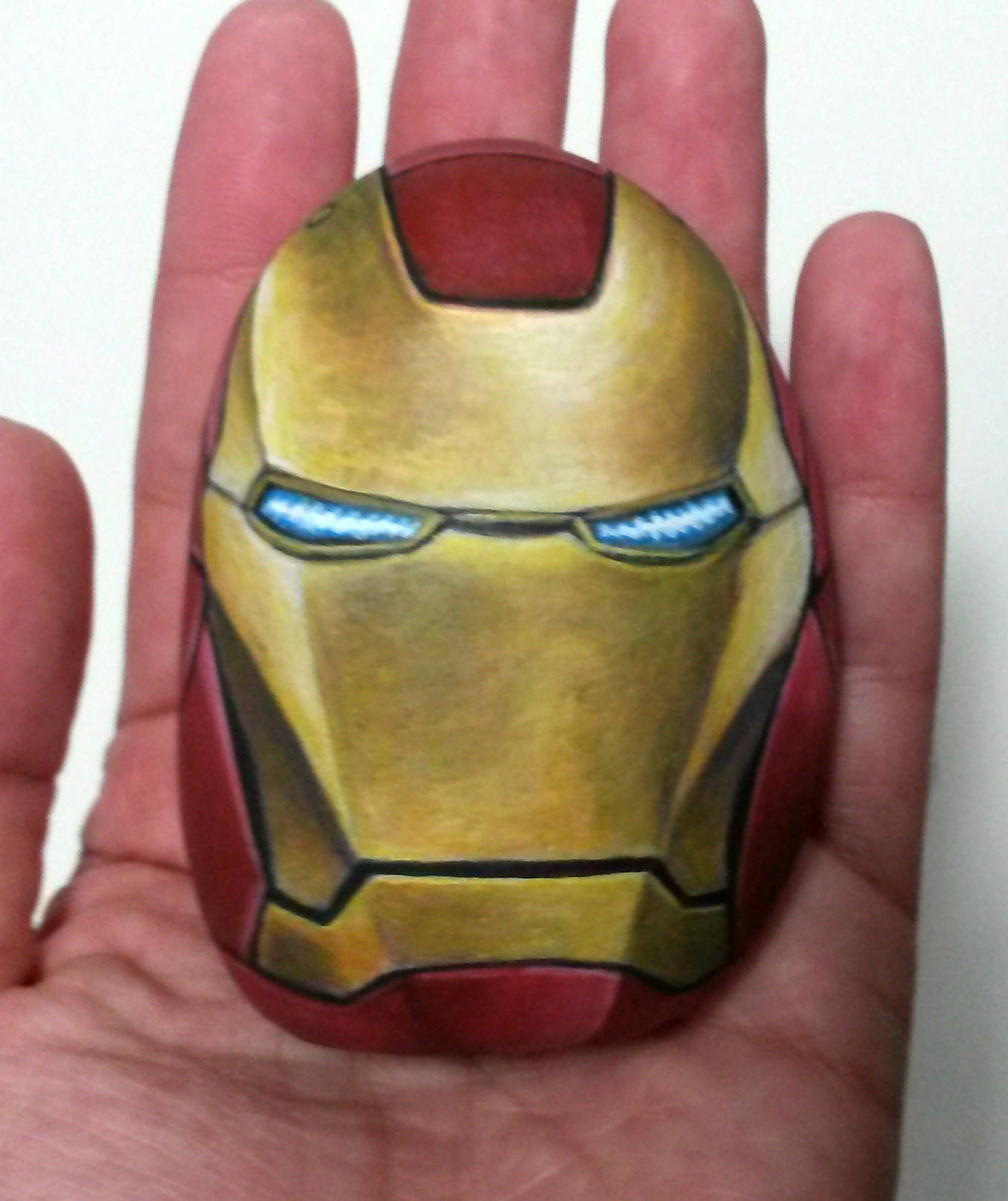 stein malerei iron man maske helm felsmalerei mit acryl etsy