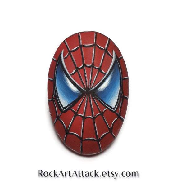 Spiderman Portrait Hand Painted on Small Pebble Painted With - Etsy