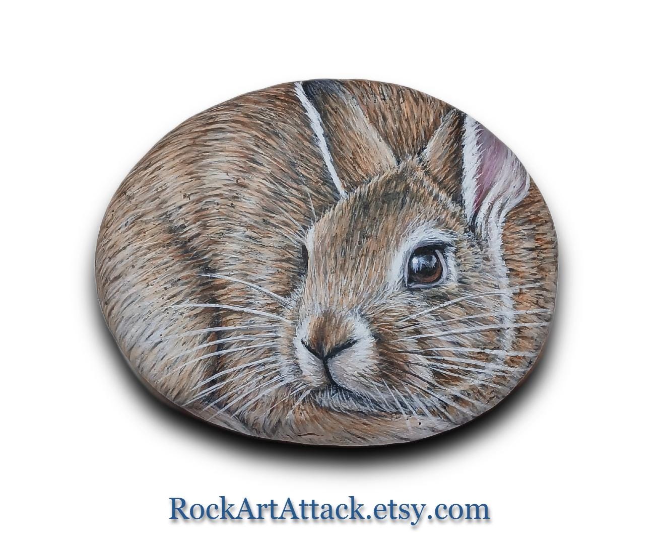 Simple Rabbit Pebbles Paint Hand-painted Stone Art Realistic Rabbit – Miniature Bunny Portrait ...